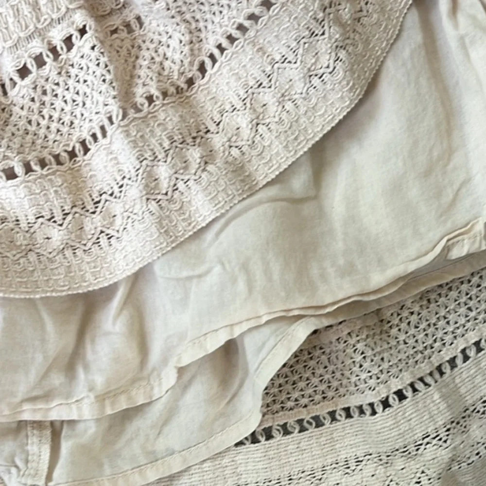 Aerie Lace Ruffle Mini Skirt -‎ Sandalwood